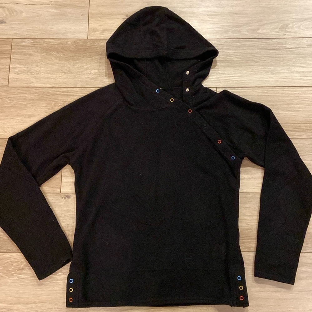Burton Women’s Black Fleece Hoodie w/ Color Snaps - Sz M